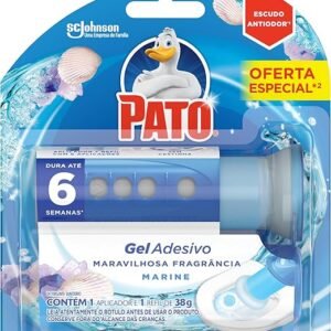 Pato Desodorizador Gel Adesivo Marine, Limpeza Banheiro, Vaso Sanitário Limpo e Perfumado, Com Aplicador, 6 Discos