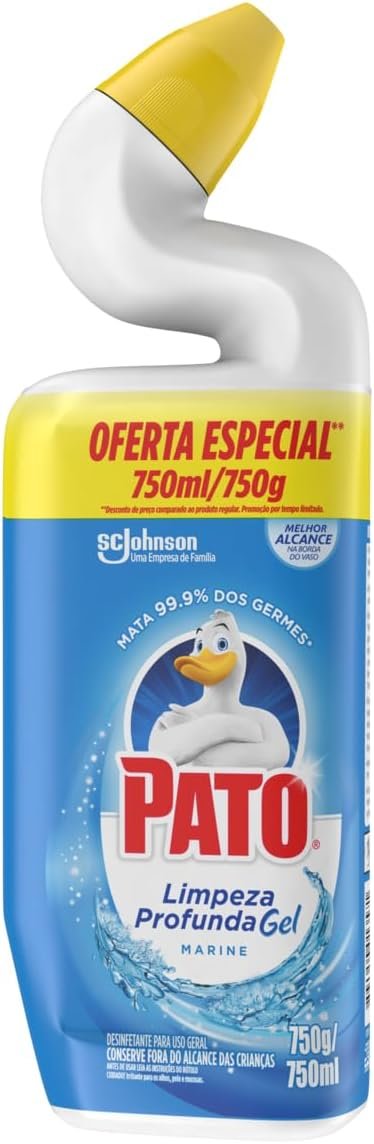 Pato Limpador Sanitário Gel, Marine, Limpeza Pesada, Banheiro e Vaso Sanitário, 750ml