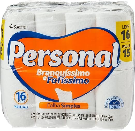 Personal Papel Higiênico Branquíssimo & Fofíssimo Folha Simples