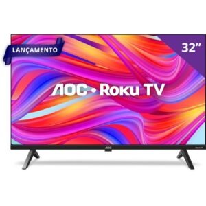 AOC, Smart TV, Roku, 32'' HD, 32S5045/78G, com HDMI, USB, Wi-Fi, Conversor Digital