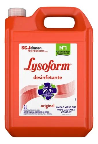 Lysoform Original, Desinfetante Líquido, Limpeza Pesada e Eficiente, 5L