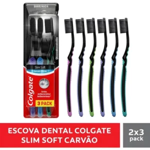 Escova De Dente Colgate Soft Black Infusão De Carvão 6 Uni