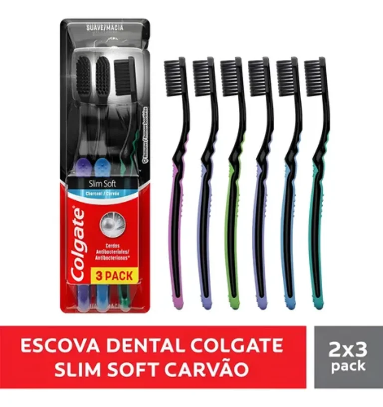 Escova De Dente Colgate Soft Black Infusão De Carvão 6 Uni