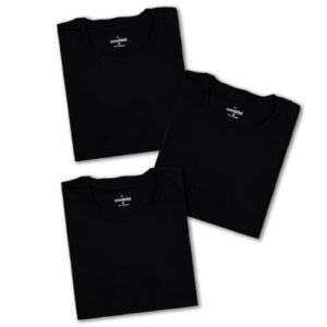 Kit 3 Camisetas Básicas Masculinas Sandrini Preto ou Sortido Algodão Premium Conforto Casual Dia a Dia (BR, Alfa, G, Regular, Preto)