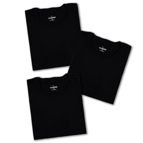 Kit 3 Camisetas Básicas Masculinas Sandrini Preto ou Sortido Algodão Premium Conforto Casual Dia a Dia