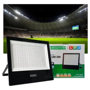 Refletor Led Slim 200w 6500k Preto Taschibra Cor da luz Branco-friotensao