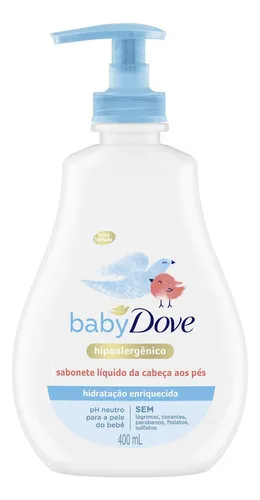 Baby Dove Sabonete Líquido Da Cabeça Aos Pés Hidratação Enriquecida 400Ml