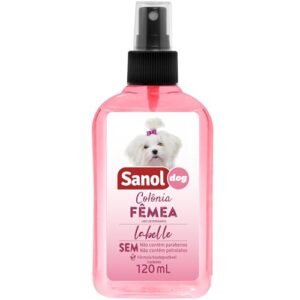 Colônia Sanol Para Cães Fêmea 120ml Rosa