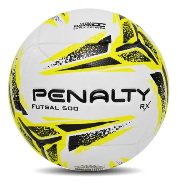 Bola de Futsal Rx 500 Penalty Branca e Amarela