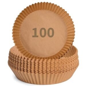 100 Formas de Papel Redondas para Air Fryer
