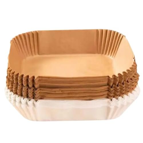 Kit 50 Formas Descartáveis Air Fryer 16cm Marrom Claro